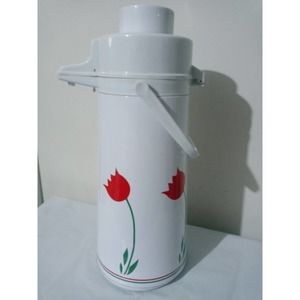 Phoenix Vintage Carafe AirPot Pump Dispenser 1980s Tulips Hot Cold